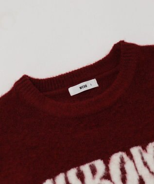 WEGO 【ユニセックス着用ITEM/MLサイズ展開/25年秋冬新作】ファジーグラフィックプルオーバー ワイン