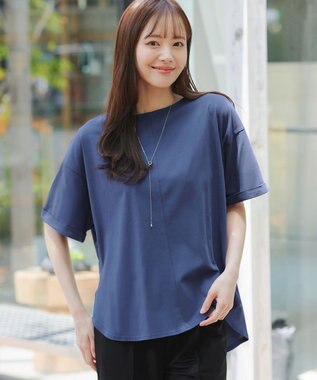 Tiaclasse 【接触冷感・UVカット・吸水速乾・洗える】バックシャンカットソープルオーバー ブルー