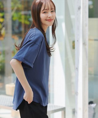 Tiaclasse 【接触冷感・UVカット・吸水速乾・洗える】バックシャンカットソープルオーバー ブルー