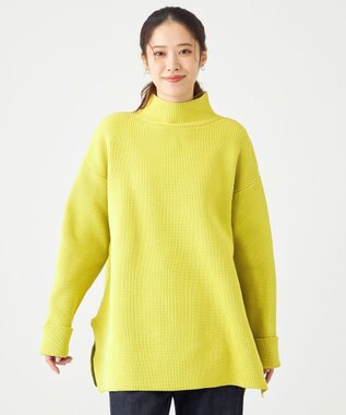 SHARE PARK LADIES エステルニットハイネックプルオーバー イエロー系