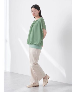 earth music&ecology シアードッキングドルマンブラウス Light Green