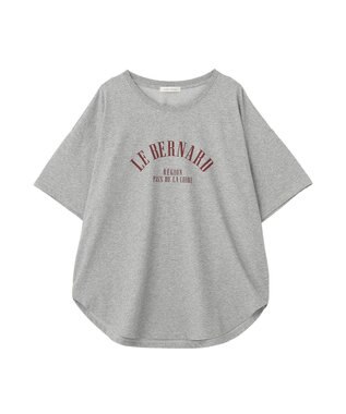 Green Parks 裾ラウンド機能ロゴTシャツ Gray Mixture