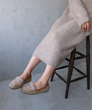 Bridget Birkin 【Bridget Birkin】ラインスタームートンシューズ ベージュコンビ