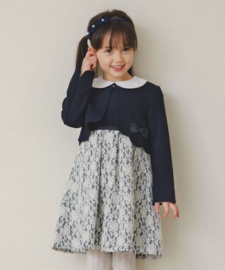 襟付きレースボンディングワンピース