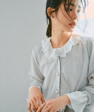 組曲 L 【WEB限定】チュールニット ブルゾン ライトグレー系