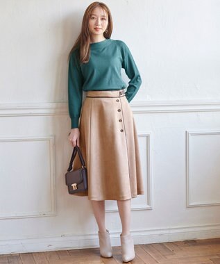 ANY SIS 【洗える】サイドケーブルカラー ニット ブルーグリーン