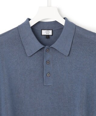 J.PRESS YORK STREET 【UNISEX】ベーシック ニットポロシャツ ダルブルー系