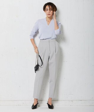 ICB 【洗える】 シンセティックフルニードル Vネックプルオーバー ライラックグレー系