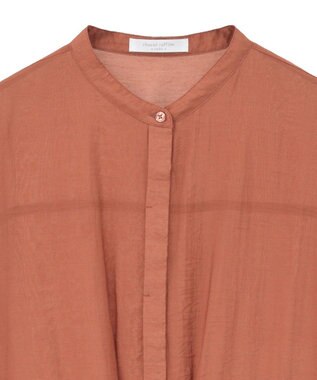 Green Parks バンドカラー比翼タック袖チュニック Terracotta