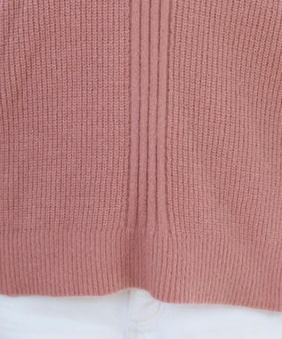 Tiaclasse L 【洗える】Vネック起毛ニットトップス ピンク