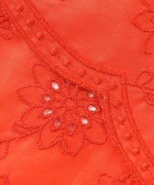 自由区 【カタログ掲載・接触冷感・洗える】エンブロイダリーローンシャツ ブラウス マンダリン