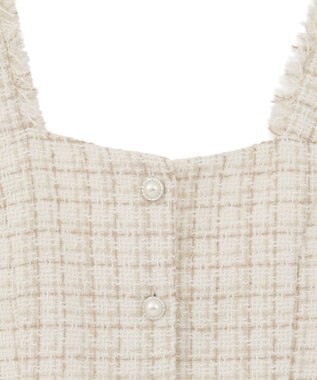 earth music&ecology 【セットアップ可】フリンジツイードビスチェ Ivory