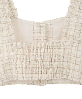 earth music&ecology 【セットアップ可】フリンジツイードビスチェ Ivory