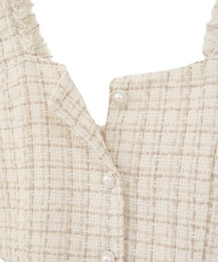 earth music&ecology 【セットアップ可】フリンジツイードビスチェ Ivory