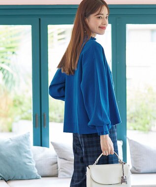 Tiaclasse 【洗える】シェルボタンカーディガン ブルー