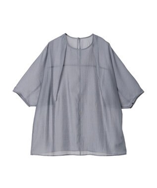 earth music&ecology バルーンスリーブブラウス Gray