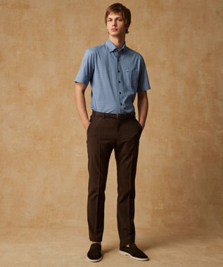 JOSEPH ABBOUD 夏パンツ【キングサイズ・洗える・ウエストも伸びる!/軽量/清涼/ストレッチ】ハイツイストドライストレッチパンツ ダークブラウン系