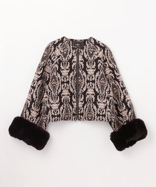 GRACE CONTINENTAL オーナメントジャガードジャケット ブラック