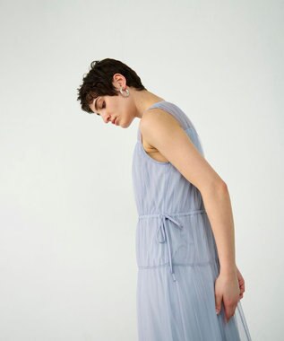 GRACE CONTINENTAL チュールティアードワンピース グレー