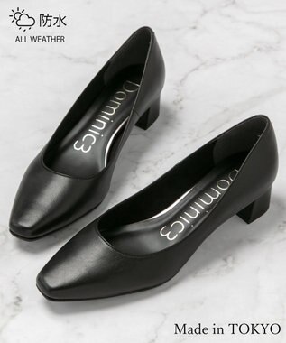 Dominic3 晴雨兼用 スクエアトゥ レザーパンプス