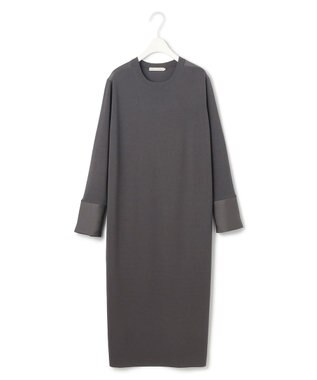 ICB L 【洗える】 クロスコンビ ワンピース チャコール系