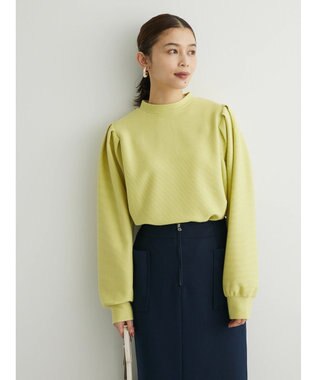Green Parks リップル袖タックボリュームプルオーバー Yellow