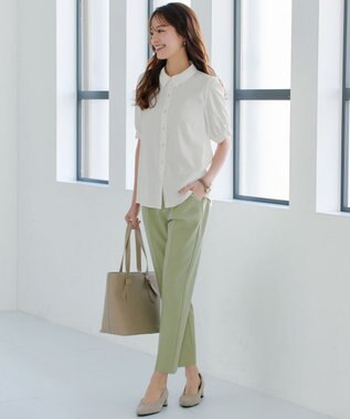 Tiaclasse L 【新色追加】パフスリーブシャツブラウス オフホワイト