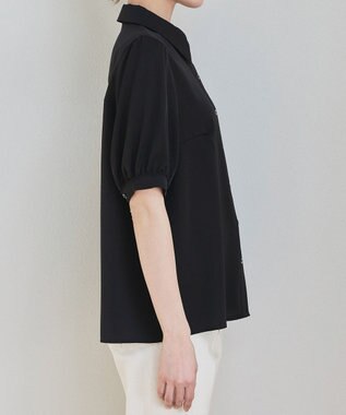 Tiaclasse L 【新色追加】パフスリーブシャツブラウス ブラック