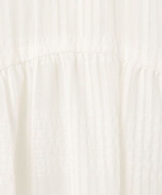 #Newans シアーチェックボリュームワンピース ホワイト