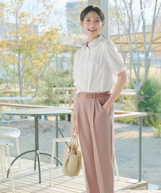 Tiaclasse L 【新色追加】パフスリーブシャツブラウス オフホワイト