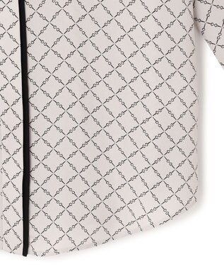 ICB L 【新色追加・WEB限定カラーあり・接触冷感・UVケア・速乾・洗える】BackSatinAmunzen バンドカラーブラウス トープベース×スクエアビット柄系