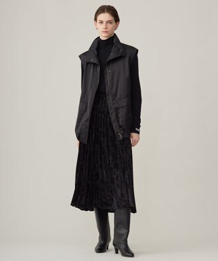 ICB 【洗える】 パウダリーチュール ハイネックトップス ブラック系