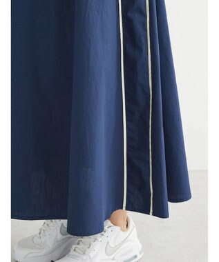 Green Parks サイドラインフレアスカート Navy