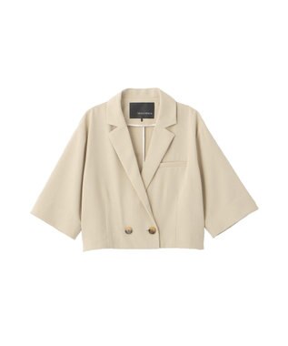 YECCA VECCA ハーフスリーブクロップドジャケット Gray Beige