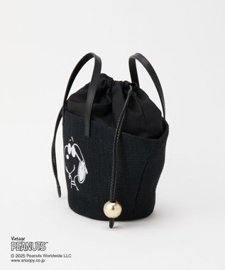 russet 【2025SS】《PEANUTS×russetコラボ第二弾》カゴトートバッグ小(CE-1515) Black