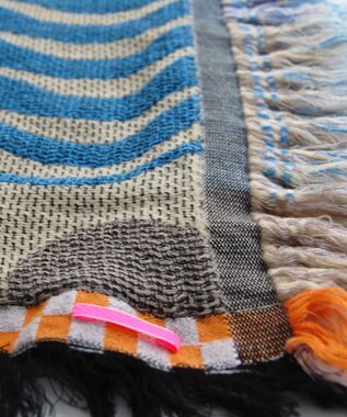 POLS 【ウール混】Breeze モヒカンウールストール ブルー