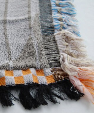 POLS 【ウール混】Breeze モヒカンウールストール ブルー