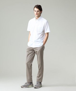 J.PRESS MEN 酷暑の清潔感もこれ一枚で【吸水速乾 / 抗菌防臭 / 防シワ】【J.PRESS OXFORD JERSEY】カノコインレイ半袖 シャツ / B.D. ホワイト系