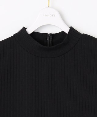 ANY SIS 【洗える】チェックジャガードコンビ ワンピース モノトーン系