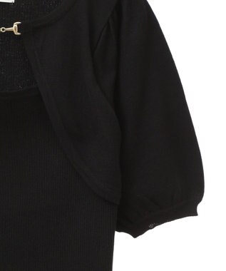 earth music&ecology ビット付きニットプルオーバー Black