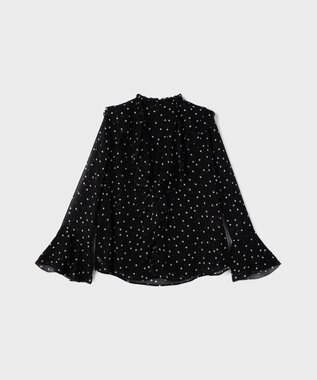 GRACE CONTINENTAL ラッフルドットトップ ブラック