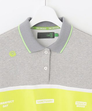 PW CIRCULUS 【WOMEN】【洗える】裏毛 ロゴ ポロ ワンピース ゴルフウェア レディース ライトグレー