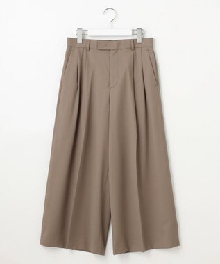 自由区 S 【洗える】TWラチネストレッチワイドクロップド パンツ モカ