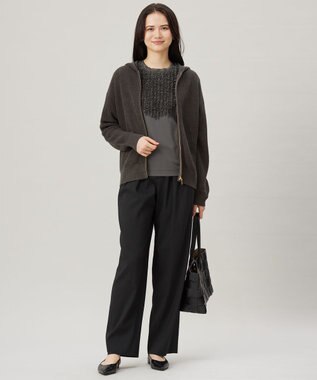 自由区 L 【接触冷感・UVカット・洗える】ベビーフリル Tシャツ スレート