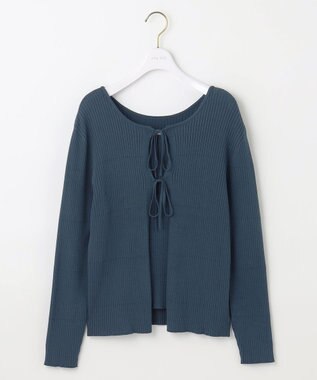 ANY SIS 【2SET】リボンカーデツイン ニット ダークブルー