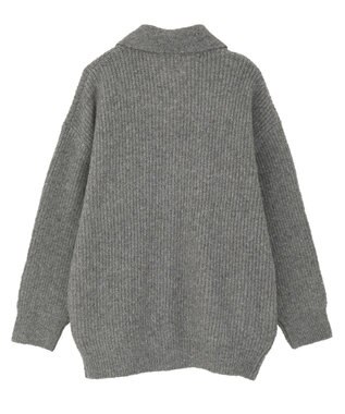 earth music&ecology 襟付きニットアウター Gray Mixture