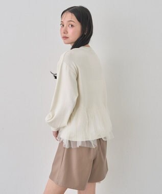 earth music&ecology チュールヘムニットプルオーバー Ivory