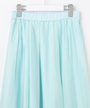 自由区 【洗える】エアリータック スカート サックス