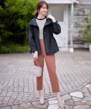 ANY SIS 【洗える】サイドバックルタックテーパード パンツ アプリコットピンク