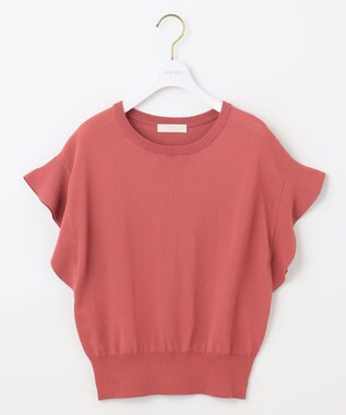 ANY SIS 【美人百花6月号掲載】フレンチスリーブニット Tシャツ テラコッタ